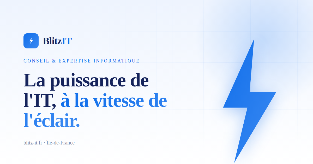 Blitz IT · Conseil & expertise informatique pour les entreprises